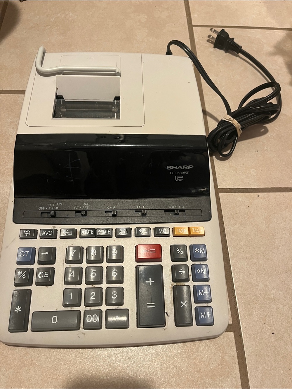 Sharp EL-2630P III Receipt Calculator Printable Receipts